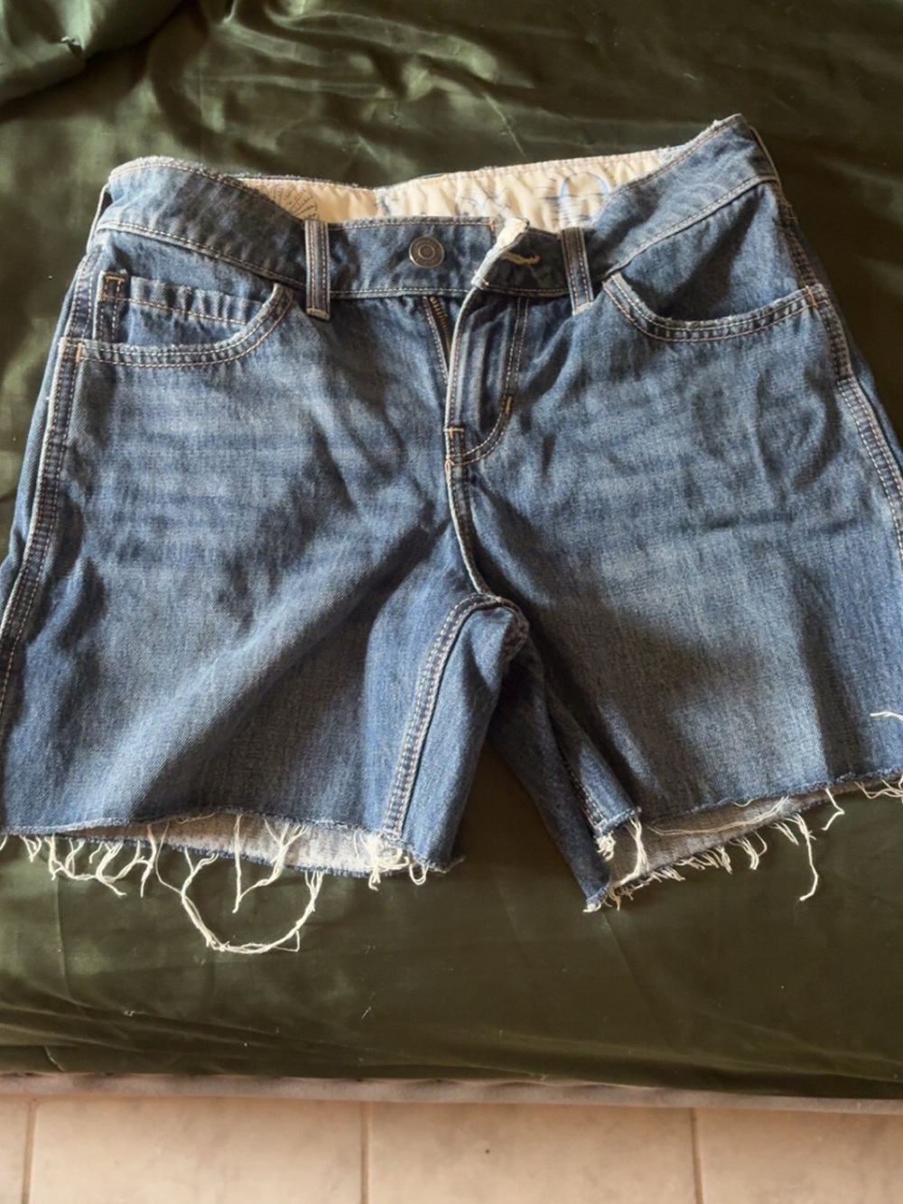 Hollister Distressed Blue Denim Cutoff Shorts